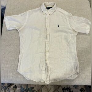 Ralph Lauren Linen Polo: Size Medium, White, Used & Good Condition